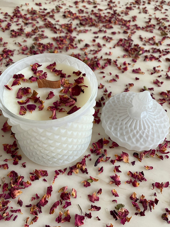 The Topaz With Botanical Rose Petals